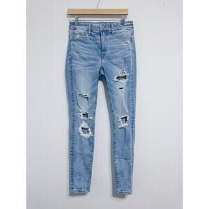 American Eagle Luxe Stretch distressed skinny jeans sz 6 casual streetwear